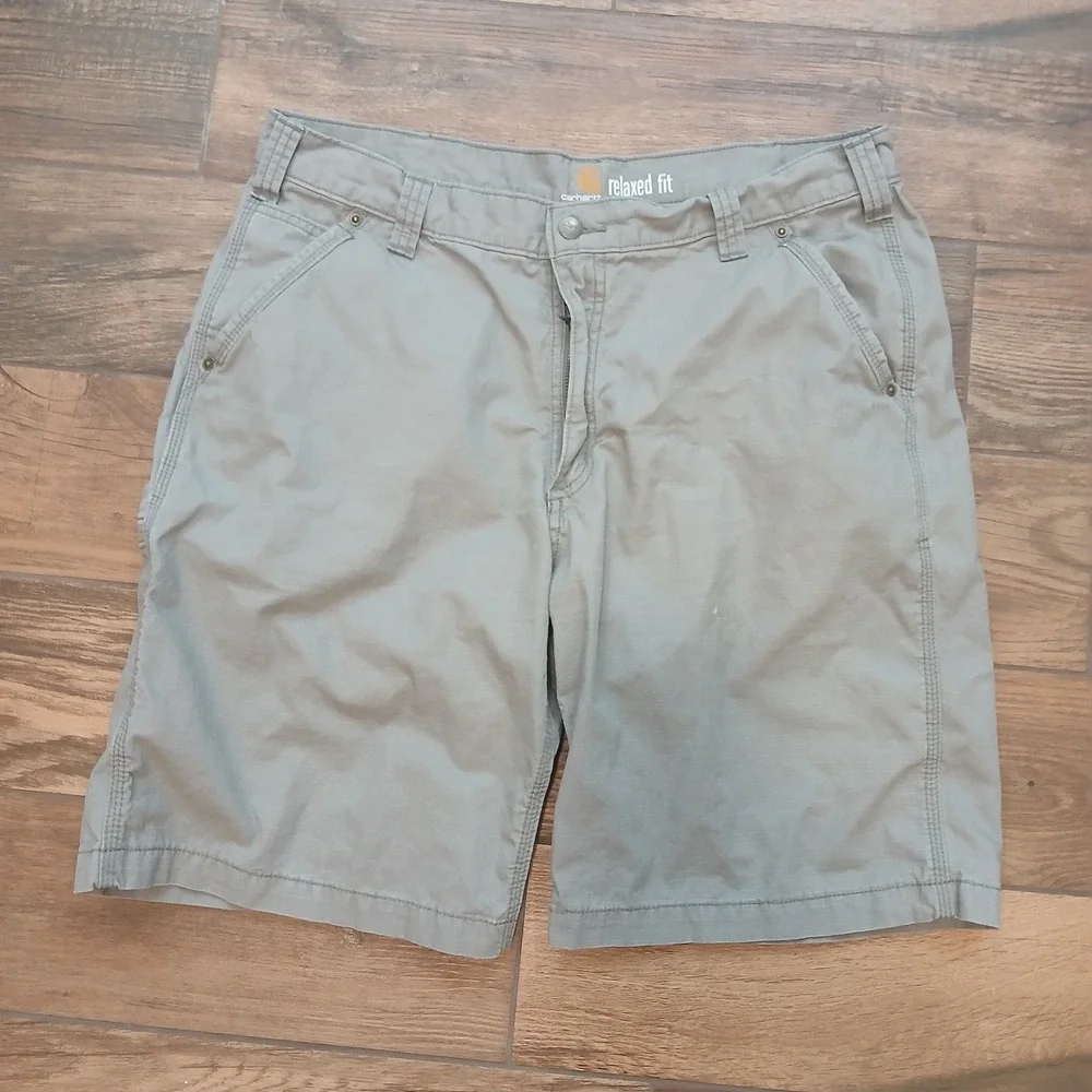 Carhartt Shorts Mens 38 Gray Ripstop Cotton Workwear Cargo Relaxed 100240 066